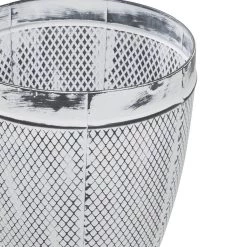 Cheapest ⌛ White Distressed Metal Farmhouse Planter Set by Ivory and Iris 🤩 -Cheap Ivory and Iris Store D369900S 3