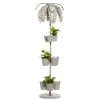 Discount 👏 55" Gray Metal Contemporary Palm Tree Planter by Ivory and Iris 🌟