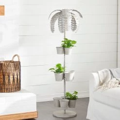 Discount π 55" Gray Metal Contemporary Palm Tree Planter by Ivory and Iris π 11 Discount π 55" Gray Metal Contemporary Palm Tree Planter by Ivory and Iris π -Cheap Ivory and Iris Store D369903S 6