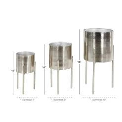 Hot Sale π Silver Metal Contemporary Planter Set by Ivory and Iris π 10 Hot Sale π Silver Metal Contemporary Planter Set by Ivory and Iris π -Cheap Ivory and Iris Store D369906S 6