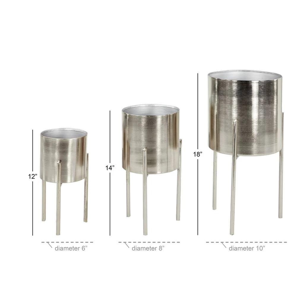 Hot Sale π Silver Metal Contemporary Planter Set by Ivory and Iris π 5 Hot Sale π Silver Metal Contemporary Planter Set by Ivory and Iris π - Image 5