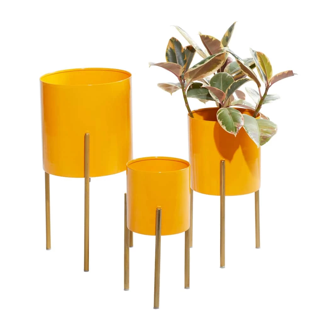 Best deal π₯° Yellow Metal Contemporary Planter Set by Ivory and Iris π 1 Best deal π₯° Yellow Metal Contemporary Planter Set by Ivory and Iris π