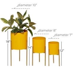 Best deal π₯° Yellow Metal Contemporary Planter Set by Ivory and Iris π 9 Best deal π₯° Yellow Metal Contemporary Planter Set by Ivory and Iris π -Cheap Ivory and Iris Store D369908S 6