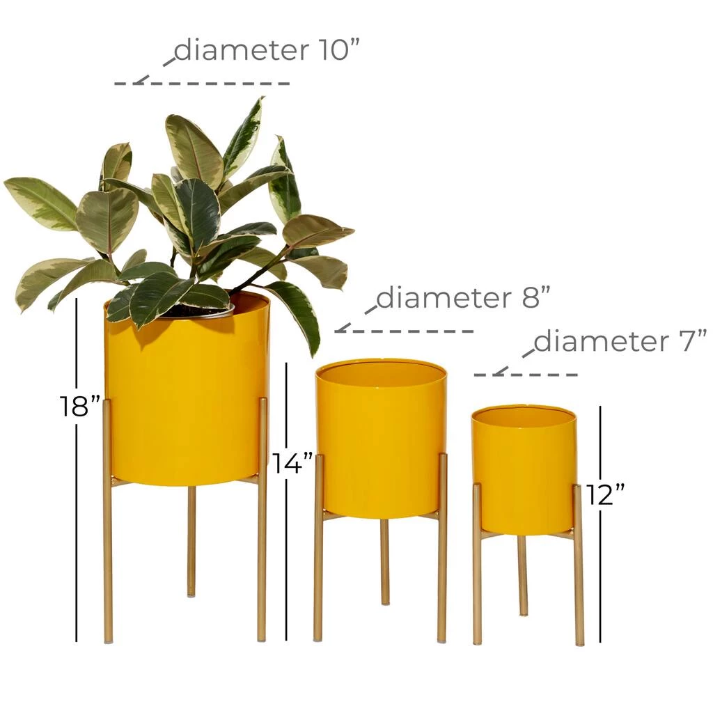 Best deal π₯° Yellow Metal Contemporary Planter Set by Ivory and Iris π 4 Best deal π₯° Yellow Metal Contemporary Planter Set by Ivory and Iris π - Image 4