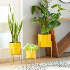 Best deal π₯° Yellow Metal Contemporary Planter Set by Ivory and Iris π 11 Best deal π₯° Yellow Metal Contemporary Planter Set by Ivory and Iris π -Cheap Ivory and Iris Store D369908S 8