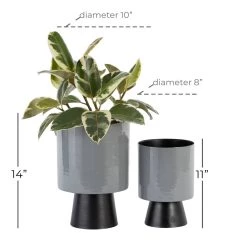 Top 10 😀 Gray & Black Metal Modern Planter Set by Ivory and Iris 🛒 -Cheap Ivory and Iris Store D369909S 7