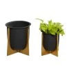Flash Sale ✔️ Black & Gold Aluminum Glam Planter Set by Ivory and Iris 😀