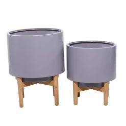 Top 10 😍 Gray Iron Contemporary Planter Set by Ivory and Iris 🔥