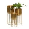 New 😉 Gold Metal Contemporary Glam Planter Set by Ivory and Iris 💯