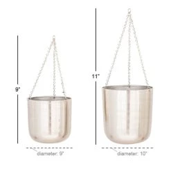 Top 10 ⌛ Silver Metal Glam Hanging Planter Set by Ivory and Iris 🔔 -Cheap Ivory and Iris Store D369923S 4