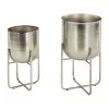Wholesale 🥰 Silver Metal Contemporary Rounded Planter Set by Ivory and Iris 🎉