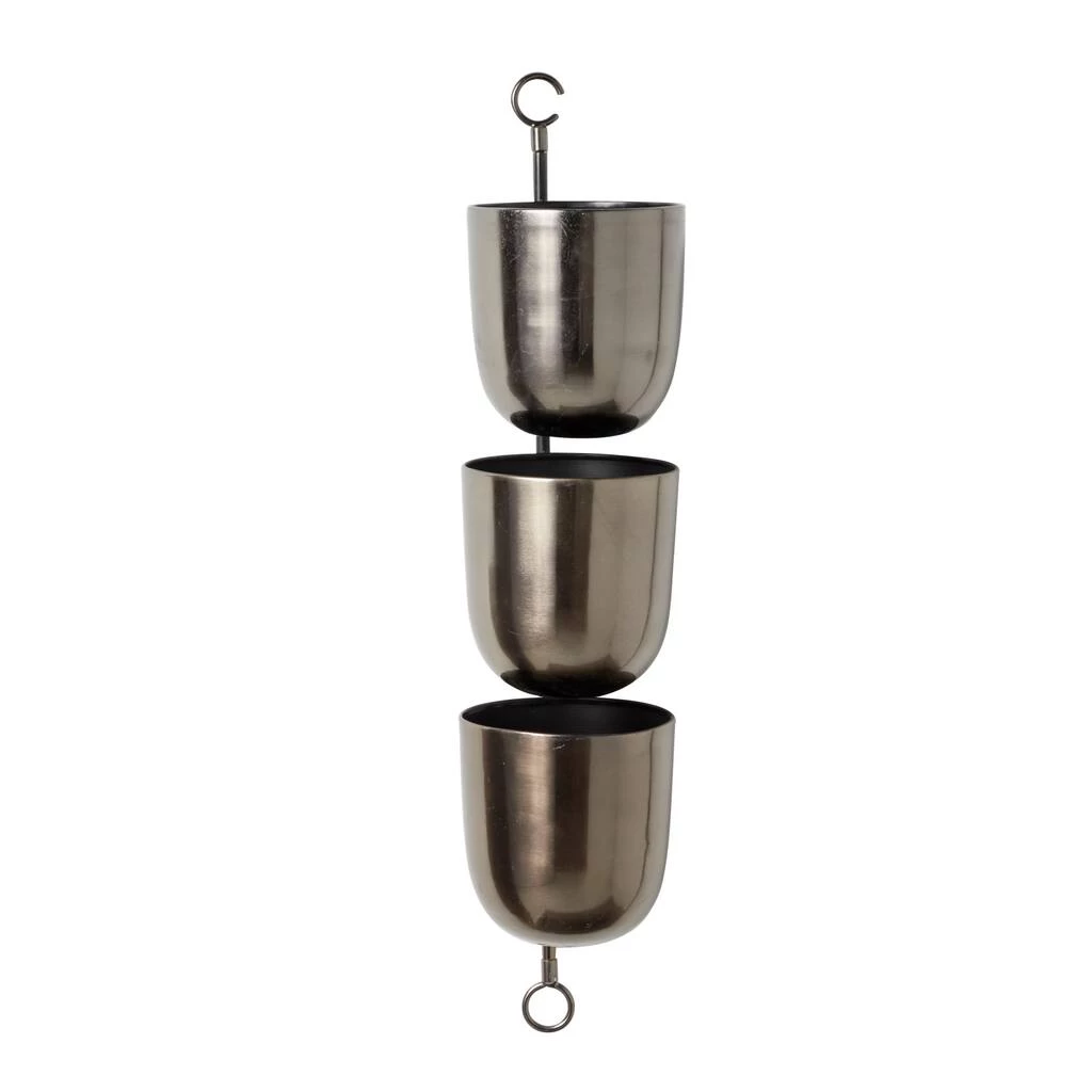 Best deal 𧨠25" Dark Silver Metal Contemporary 3-Pot Hanging Planter by Ivory and Iris π 3 Best deal 𧨠25" Dark Silver Metal Contemporary 3-Pot Hanging Planter by Ivory and Iris π - Image 3