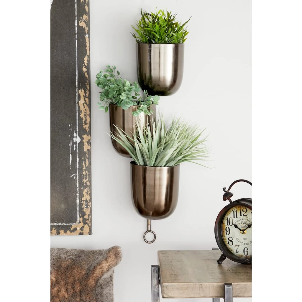 Best deal 𧨠25" Dark Silver Metal Contemporary 3-Pot Hanging Planter by Ivory and Iris π 8 Best deal 𧨠25" Dark Silver Metal Contemporary 3-Pot Hanging Planter by Ivory and Iris π - Image 8