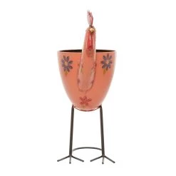 Best reviews of 👍 20" Pink Iron Eclectic Rooster Planter by Ivory and Iris 🥰 -Cheap Ivory and Iris Store D369936S 3