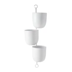 Cheapest β 25" White Metal Contemporary 3-Pot Hanging Planter by Ivory and Iris π