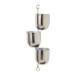 Outlet 🛒 25" Silver Metal Contemporary Wall Planter by Ivory and Iris 🥰