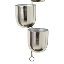 Outlet 🛒 25" Silver Metal Contemporary Wall Planter by Ivory and Iris 🥰 -Cheap Ivory and Iris Store D369941S 5