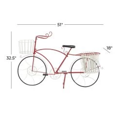 Top 10 💯 52" Red Metal Farmhouse Bicycle Planter by Ivory and Iris ⭐ -Cheap Ivory and Iris Store D369943S 7