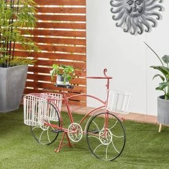Top 10 💯 52" Red Metal Farmhouse Bicycle Planter by Ivory and Iris ⭐ -Cheap Ivory and Iris Store D369943S 8
