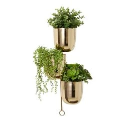 Best Sale 🎁 25" Gold Metal Contemporary Wall Planter by Ivory and Iris ✔️ -Cheap Ivory and Iris Store D369944S 2