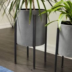 Best reviews of 🔔 Gray Metal Modern Planter Set by Ivory and Iris 🤩 -Cheap Ivory and Iris Store D369945S 4