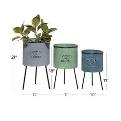 Cheapest 🔔 Multicolored Metal Farmhouse Planter Set by Ivory and Iris 🛒 -Cheap Ivory and Iris Store D369947S 5