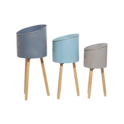 Budget ✔️ Multicolored Metal & Wood Farmhouse Planter Set by Ivory and Iris 🥰 -Cheap Ivory and Iris Store D369957S 3