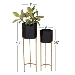 Best reviews of 😍 Black Metal Contemporary Planter Set by Ivory and Iris 😀 -Cheap Ivory and Iris Store D369958S 9