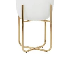 Best Sale 🧨 White Metal Contemporary Planter Set by Ivory and Iris 🥰 -Cheap Ivory and Iris Store D369963S 4