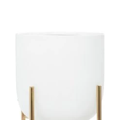 Best Sale 🧨 White Metal Contemporary Planter Set by Ivory and Iris 🥰 -Cheap Ivory and Iris Store D369963S 5