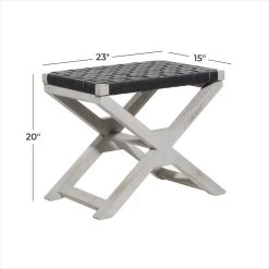 Brand new 🎁 20" Black Wood Farmhouse Stool by Ivory and Iris 🤩 -Cheap Ivory and Iris Store D370011S 6