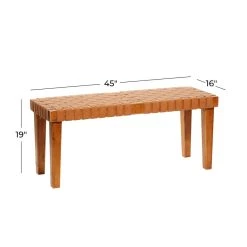Brand new ⌛ Brown Wood Rustic Bench by Ivory and Iris 😉 -Cheap Ivory and Iris Store D370012S 8