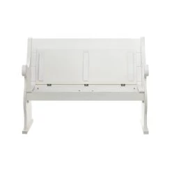 Hot Sale 🥰 White Wood Farmhouse Outdoor Bench by Ivory and Iris ✔️ -Cheap Ivory and Iris Store D370024S 3
