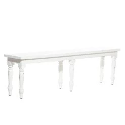 Discount 💯 White Wood Farmhouse Bench by Ivory and Iris 🌟