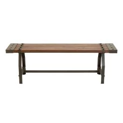 Best reviews of 👍 Brown Iron & Wood Industrial Bench by Ivory and Iris ⌛