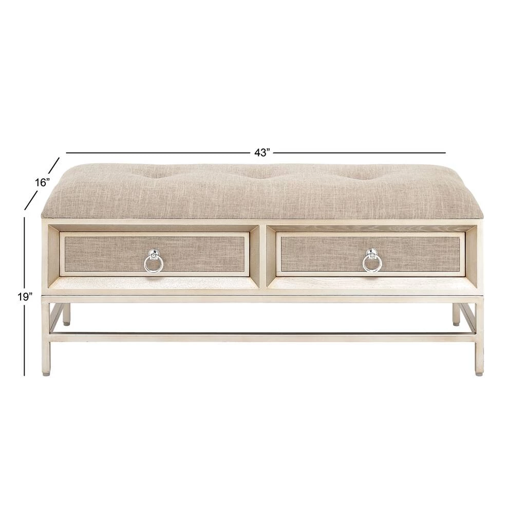 Best reviews of 𧨠Beige Linen & Metal Contemporary Bench with Storage by Ivory and Iris π 5 Best reviews of 𧨠Beige Linen & Metal Contemporary Bench with Storage by Ivory and Iris π - Image 5