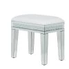 Buy 🔥 21" White Wood & Glass Glam Stool by Ivory and Iris 🎁