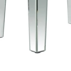 Buy 🔥 21" White Wood & Glass Glam Stool by Ivory and Iris 🎁 -Cheap Ivory and Iris Store D370053S 4