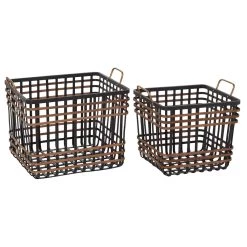 Budget 🔔 Black Seagrass Farmhouse Storage Basket Set by Ivory and Iris 😉