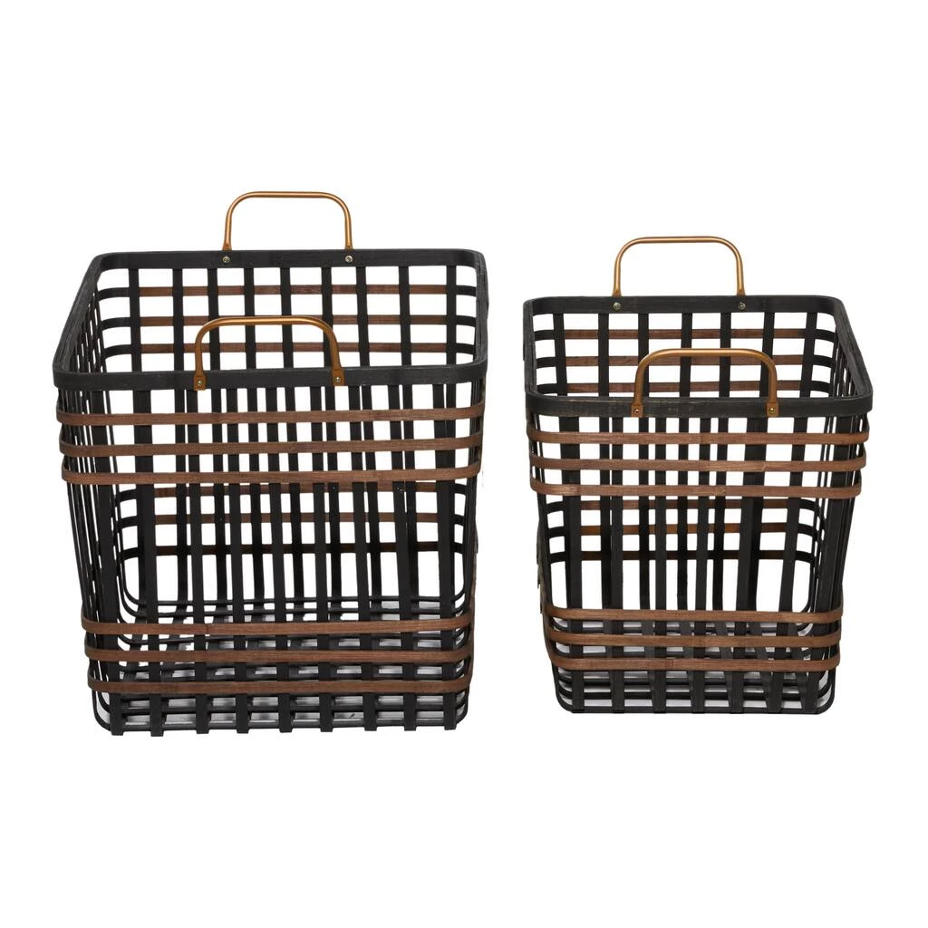 Budget π Black Seagrass Farmhouse Storage Basket Set by Ivory and Iris π 2 Budget π Black Seagrass Farmhouse Storage Basket Set by Ivory and Iris π - Image 2