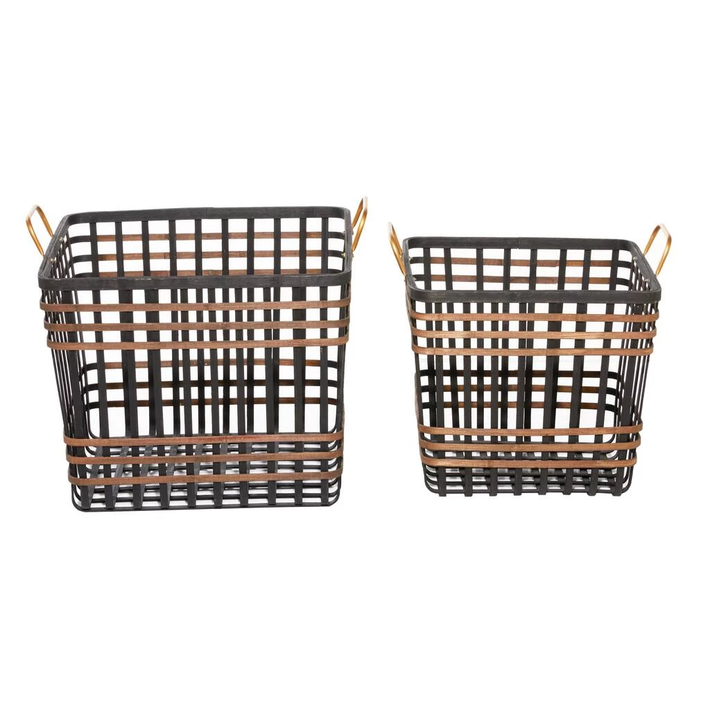 Budget π Black Seagrass Farmhouse Storage Basket Set by Ivory and Iris π 4 Budget π Black Seagrass Farmhouse Storage Basket Set by Ivory and Iris π - Image 4