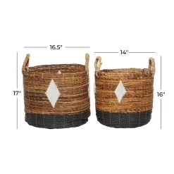 Buy ❤️ Brown Banana Leaf Natural Storage Basket Set by Ivory and Iris 😍 -Cheap Ivory and Iris Store D370056S 6