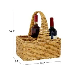 Best deal 🔔 15" Brown Water Hycinthia Coastal Storage Basket by Ivory and Iris ✔️ -Cheap Ivory and Iris Store D370059S 7