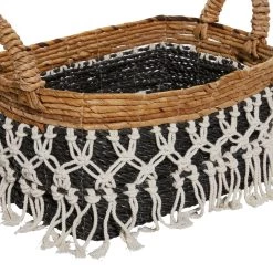 Discount 🛒 Black Cotton Bohemian Storage Basket Set by Ivory and Iris 👏 -Cheap Ivory and Iris Store D370064S 3