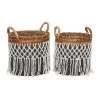 New ✔️ Black Banana Leaf Bohemian Storage Basket Set by Ivory and Iris 🌟