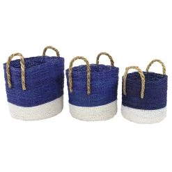 Wholesale ✔️ Blue Seagrass Coastal Storage Basket Set by Ivory and Iris 😍