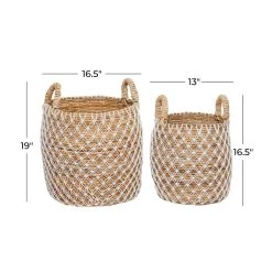 New β Brown Banana Leaf Coastal Storage Basket Set by Ivory and Iris π 12 New β Brown Banana Leaf Coastal Storage Basket Set by Ivory and Iris π -Cheap Ivory and Iris Store D370087S 6