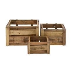 Budget 🛒 Set of 3 Brown Wood Farmhouse Storage Basket, 21", 16", 13" by Ivory and Iris 🔥