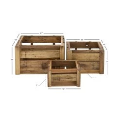 Budget 🛒 Set of 3 Brown Wood Farmhouse Storage Basket, 21", 16", 13" by Ivory and Iris 🔥 -Cheap Ivory and Iris Store D370088S 4