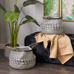Best deal ✔️ Black & White Boho Round Storage Basket Set by Ivory and Iris ❤️ -Cheap Ivory and Iris Store D370090S 6